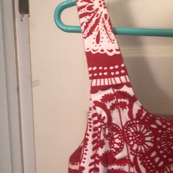 Eye catching red and white print dress - Picture 4 of 8